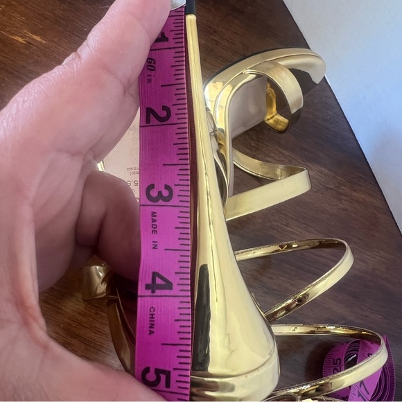 ALDO Katswirl Gold Metallic Spiral Strappy Stiletto Heels Sandals Women’s 8 38.5 - Picture 10 of 12